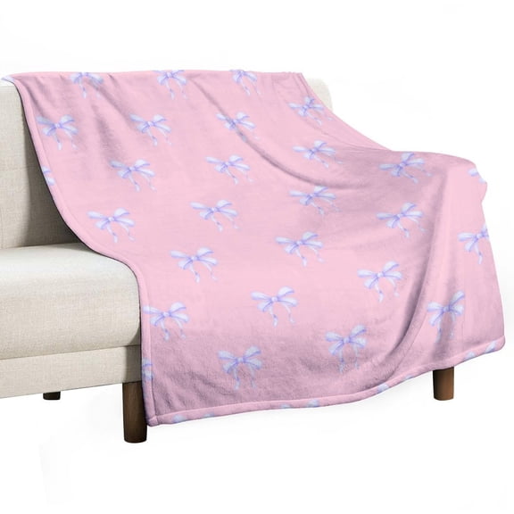 Princess Cute Bow Blankets Bedroom Living Room Sofa Throw Blankets for Beds