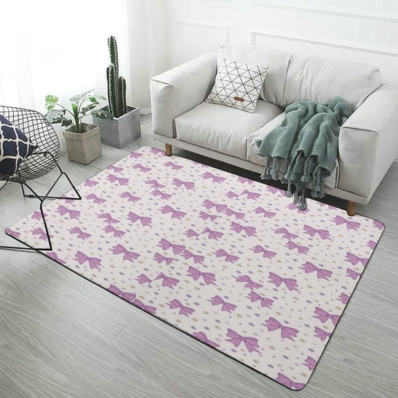 Princess Cute Bow Carpet Rug for Home Living Room Bedroom Sofa Doormat Decor Area Rug Non-slip Mat