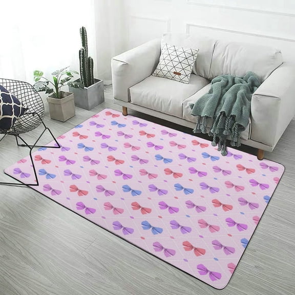 Princess Cute Bow Carpet Style Living Room Bedroom Rug Modern 3d Entry Door Mats Household