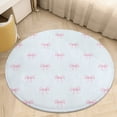 thumbnail image 1 of Princess Cute Bow Round Area Rugs for Bedroom Living Room, 4FT Soft Indoor Circle Carpets, Carpet Home Decor Floor Mat, 1 of 6