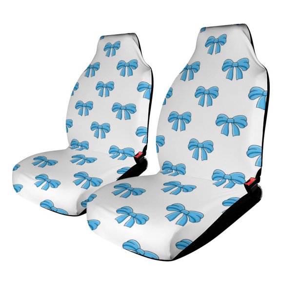 Princess Cute Bow Set of 2Pcs Car Seat Covers Easy Clean Automobile Seat Protector Car Interior Accessories
