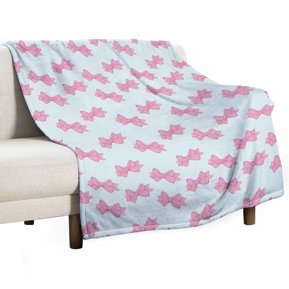 Princess Cute Bow Throws Blankets for Sofa Bed Winter Plush Warm Blanket Holiday Gifts