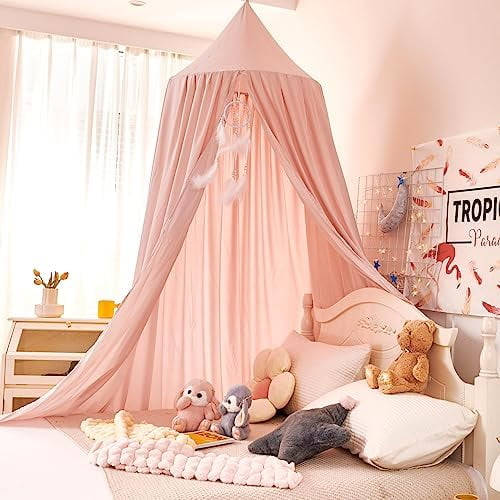 Princess Decor Canopy for Kids Bed, Soft and Durable Bed Canopy for Girls Room Tent Canopy Dreamy Mosquito Net Bedding, Children Reading Nook Canopies Indoor