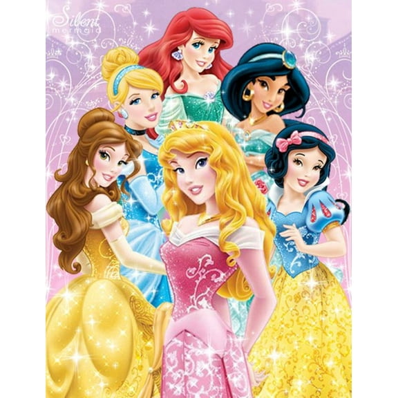 Princess Diamond Art Painting Kits, Diamond Art, Full Drill 5d Diamond Dots Kits Gem Art for Adults Wall Home Decor(12"x16")