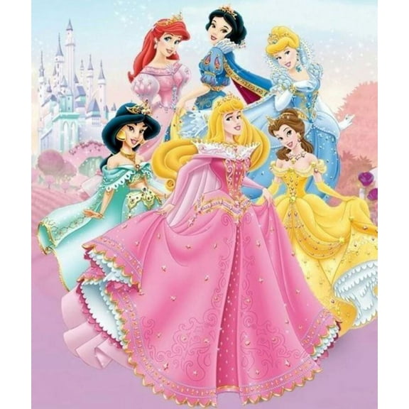 Princess Diamond Art Painting Kits - Full Drill Diamond Dots Paintings for Beginners, Round 5D Paint with Diamonds Pictures Gem DIY Adult Crafts 12x16inch