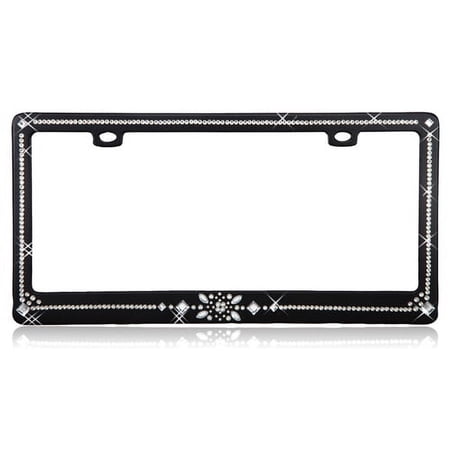 Princess Diamond Black License Plate Frame