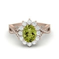thumbnail image 1 of Princess Diana 8X6mm Oval Peridot 925 Sterling Silver Rose Vermeil Solitaire Valentines Day Gifts Ring, 1 of 3