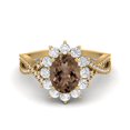 thumbnail image 1 of Princess Diana 8X6mm Oval Smoky Quartz 925 Sterling Silver Gold Vermeil Solitaire Valentines Day Gifts Ring, 1 of 3