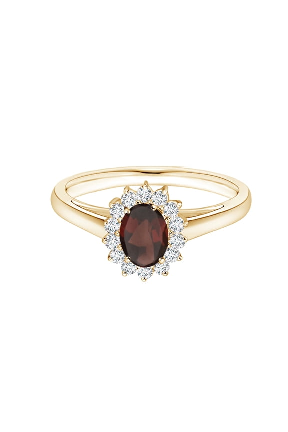 Princess Diana Inspired Oval 1 Ctw Garnet 925 Sterling Silver Women Ring