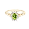 thumbnail image 1 of Princess Diana Inspired Oval 1 Ctw Peridot Gemstone 925 Sterling Silver Women Ring, 1 of 5