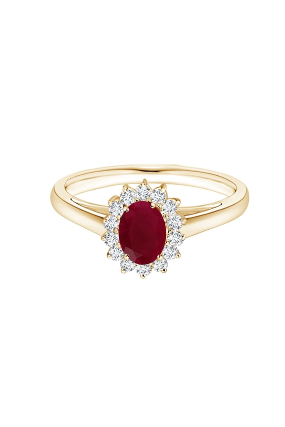Princess Diana Inspired Oval 1 Ctw Ruby 925 Sterling Silver Women Ring