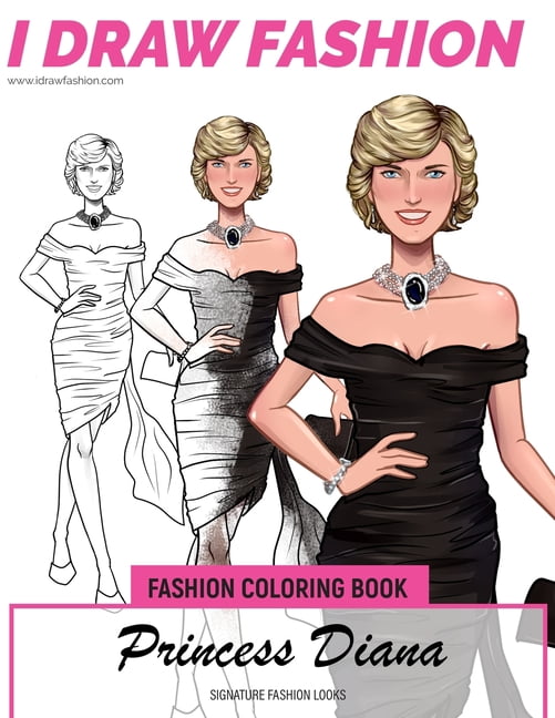 Celebrity Coloring Book Princess Diana - Signature Fashion Looks: I ...