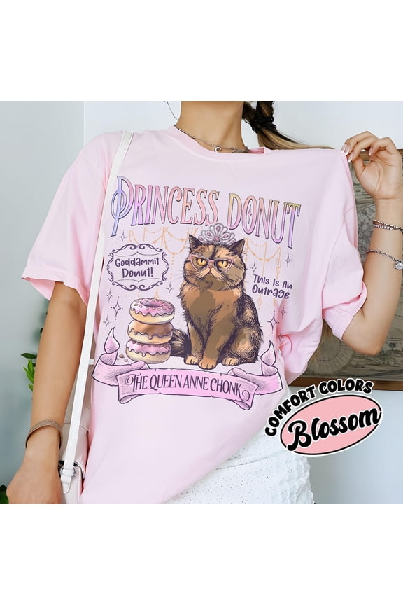 Princess Donut Comfort Colors T-Shirt, Dungeon Crawler Carl Shirt, Sci-Fi Book Lover Tee, Bookish Apparel for Book Lovers,Blossom Color,Size M