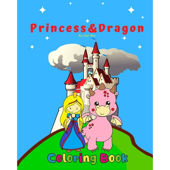 Princess and Dragon Activity Book: Princess And Dragon Coloring Book: Medieval theme coloring book for kids and toddlers, boys or girls, fun and easy beginner friendly coloring pages with Castle, Prin