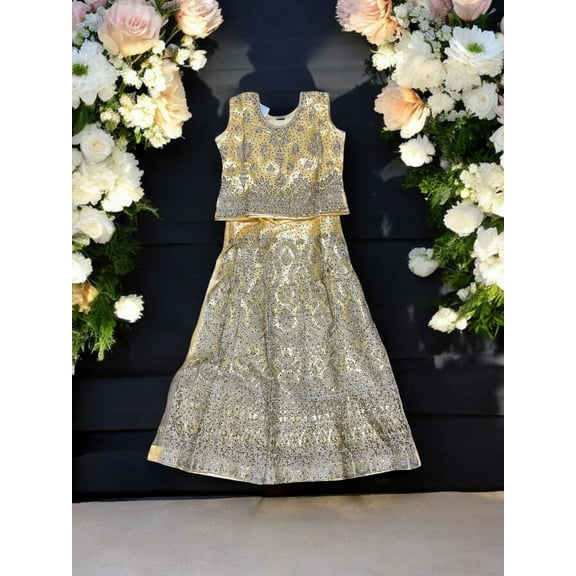 Traditional Girls Lehenga Choli Set, Cultural Wear for Kids,01