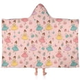 thumbnail image 1 of Princess Dress Ballet Pattern Hooded Bath Towel，60"x35" for Ages 3 To 12 Kids, Quick Dry Lightweight Soft Microfiber Hood Beach Towel Cover Up for Kids, 1 of 7