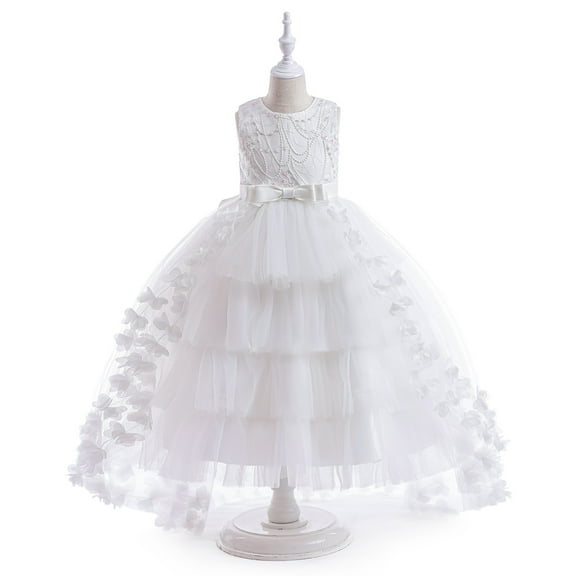 Princess Dress For Girl Paillette Bbowknot Christmas Lilac Irregular Girls Pageant Dresses Kids Prom Puffy Tulle Ball Gown