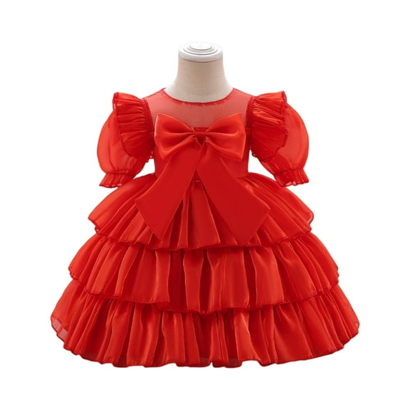 Princess Dress Girls Birthday Party Cosplay Costume Toddler Ruffle Sleeve Fancy Outfit