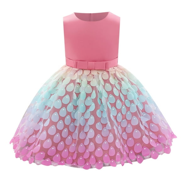 Princess Dress For Little Girls Party Wedding Dress Toddler Girls Temperament Bowknot Cute Mermaid Beading Birthday Party Gown Dresses 6-12 Months