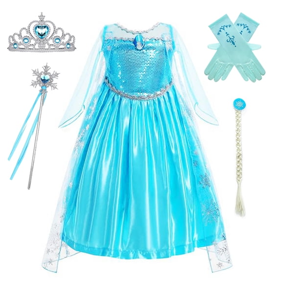Princess Dress Queen Costume Halloween Cosplay Dress up for Toddler Girls with Accessories