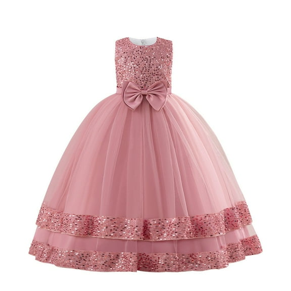 Princess Dress Sleeveless Girls Pageant Dresses Kids Prom Puffy Tulle Ball Gown Girl Dress For Party