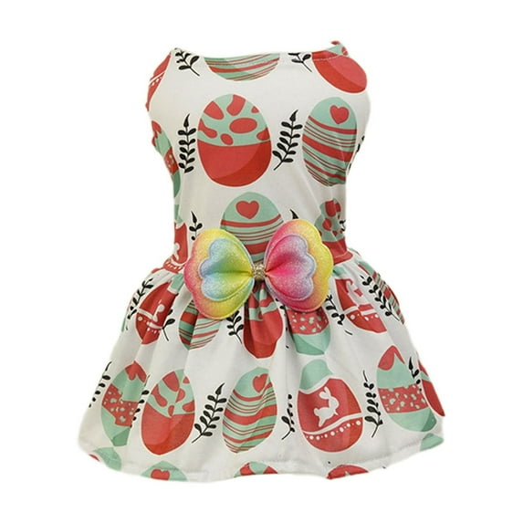 Princess Dress, Small Cats Dogs Spring Summer Dresses, 13.7 x 18 in Easter Pets Apparel, L