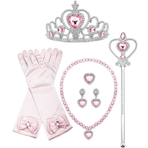 Princess Dress Up Accessories Gloves Tiara Crown Wand Necklaces Presents for Kids Girls