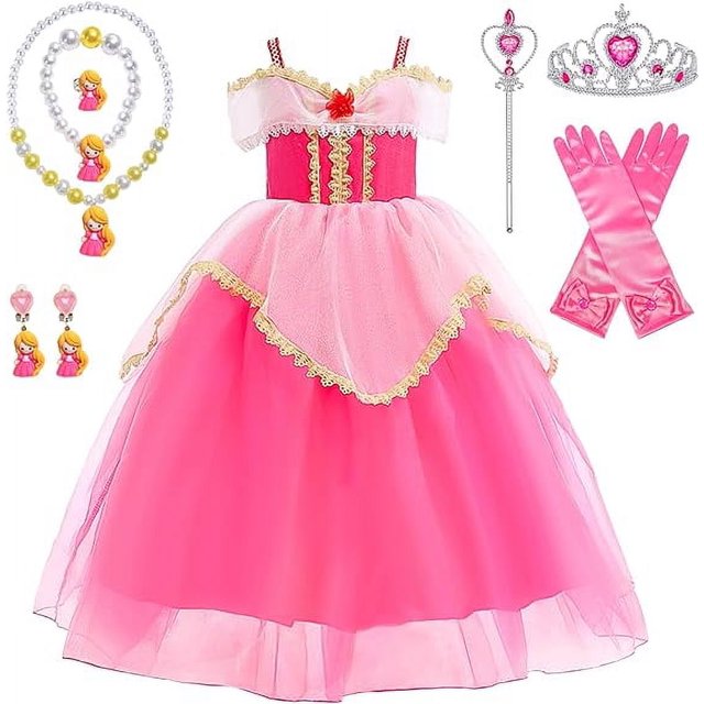Princess Dress Up Clothes for Little Girls, Belle Costume Dress with