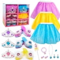 thumbnail image 1 of Princess Dress Up for Girls - Dress Up Clothes for Girls with Princess Shoes, Princess Toys for Girls 3,4,5,6 Year Old, 1 of 1