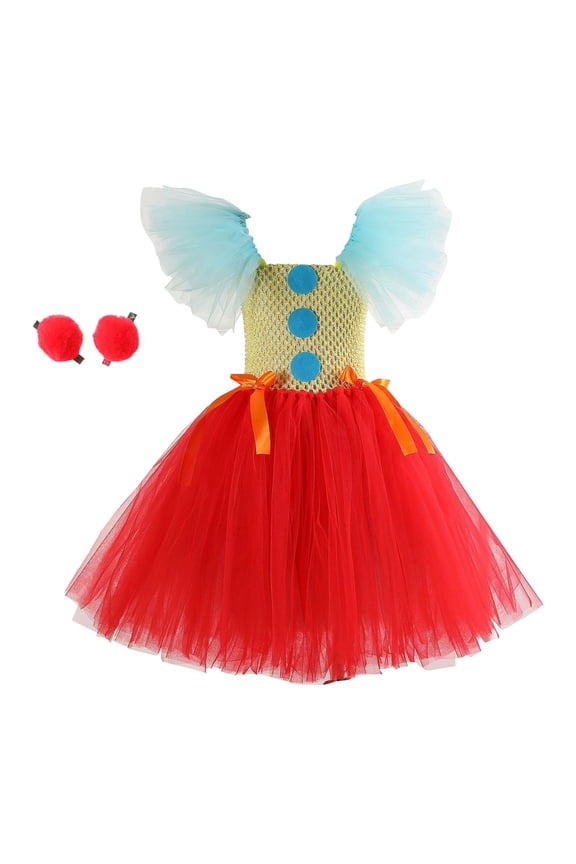 Princess Dress up Costumes for Girls Halloween Costume Kids Birthday Party Cosplay World Book Day Fancy Dress Clothes Red 10-12 Years