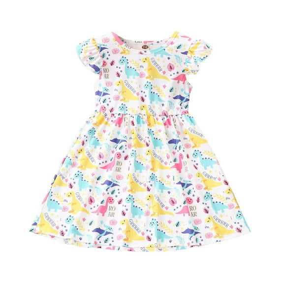 Girls Princess Dress Kids Clothes Girls Summer Girls Dresses Toddler Girl Clothes Long Sleeve School Outfits for Kids Yellow 3-4 Years