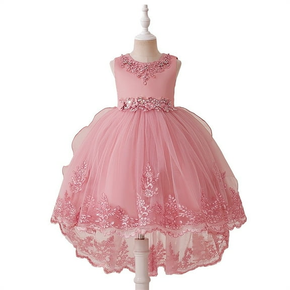 Princess Dresses For Girls Lilac Irregular Embroidery Kids Prom Puffy Tulle Ball Gown Dress For Christmas