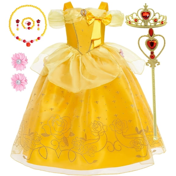 Princess Dresses for Girls Costume Off Shoulder Beauty Birthday Party Party Cosplay Outfit 4-5 Years