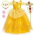 thumbnail image 1 of Princess Dresses for Girls Costume Off Shoulder Beauty Birthday Party Party Cosplay Outfit 7-8 Years, 1 of 6