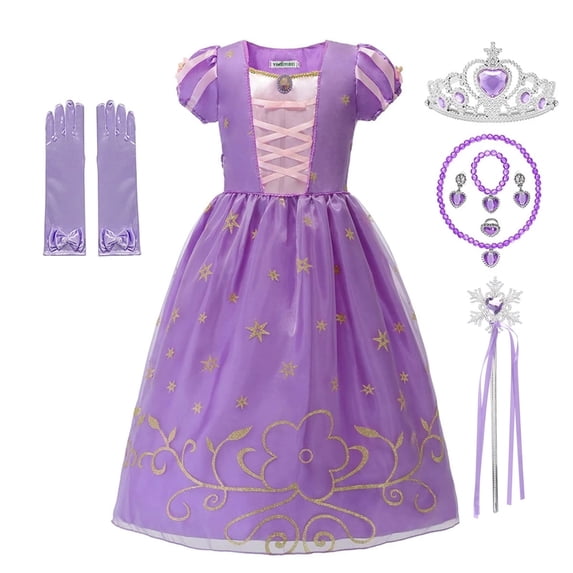Princess Dresses for Girls Dress Costume Halloween Birthday Party Dress Up with Accessories
