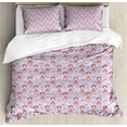 thumbnail image 1 of Princess Duvet Cover Set King Size, Vintage Pattern of Princess Girls with Teacups on a Floral Romantic Background, Decorative 3 Piece Bedding Set with 2 Pillow Shams, Multicolor, by Ambesonne, 1 of 3