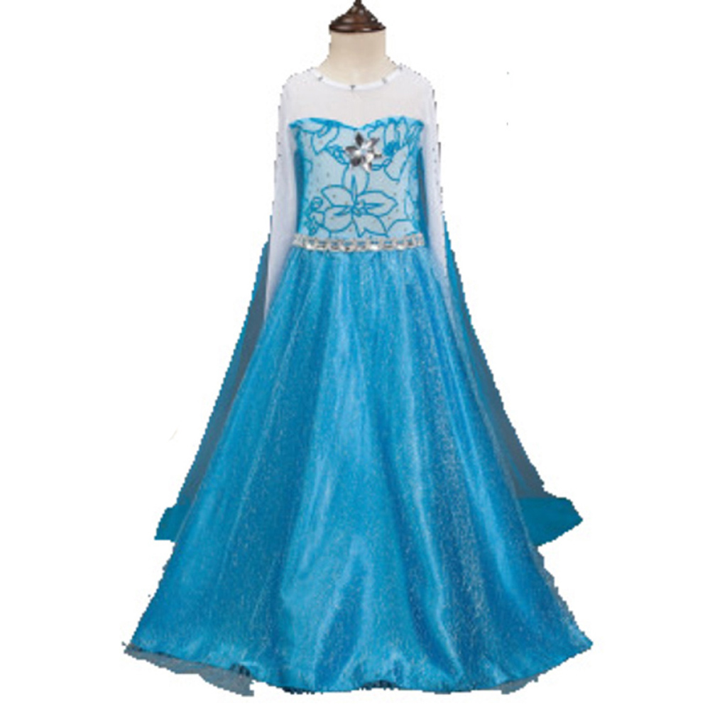 Princess Elsa Costume Halloween Party Dress for Gilrs