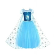 Princess Elsa Costume Party Dress Up,Little Gilrs 3t-4t