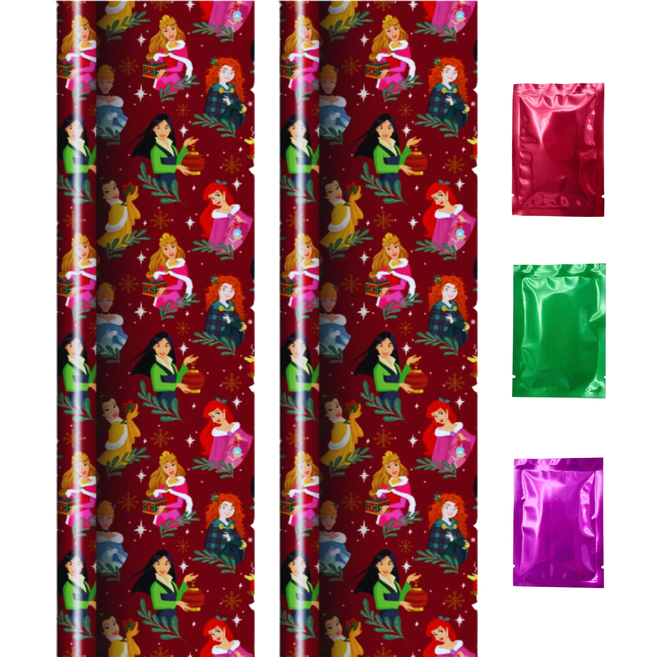 Princess Enchanted Fairytale Red Gift Wrapping Paper (2 Rolls, Total 40 ...