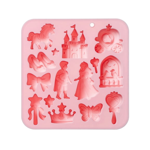 Princess Fairytale Theme Silicone Mold, 12-Cavity Design, Food Grade Material, Perfect Tray for Kids' Parties and Fondant Decorations