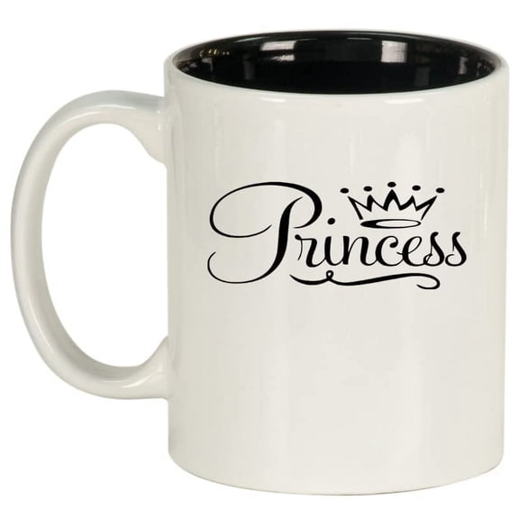 Princess Fancy Ceramic Coffee Mug Tea Cup Gift (11oz White)