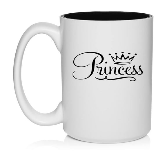 Princess Fancy Ceramic Coffee Mug Tea Cup Gift (15oz White)