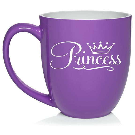 Princess Fancy Ceramic Coffee Mug Tea Cup Gift (16oz Purple)