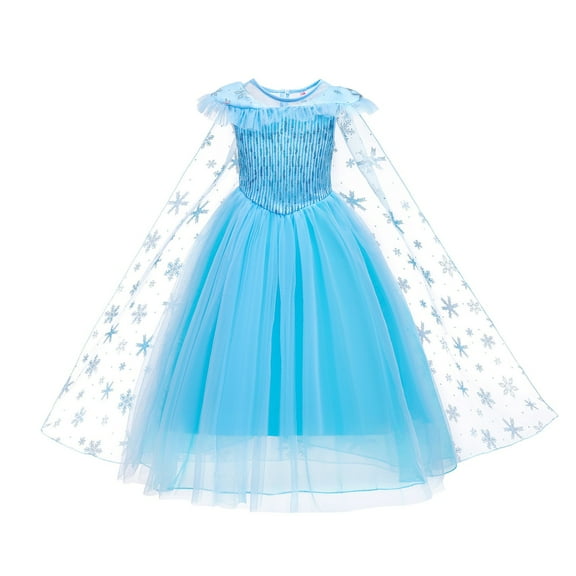 Princess Fancy Dress Elsa Costume Elsa Dress Up for Toddler Girls Costume 3-12years