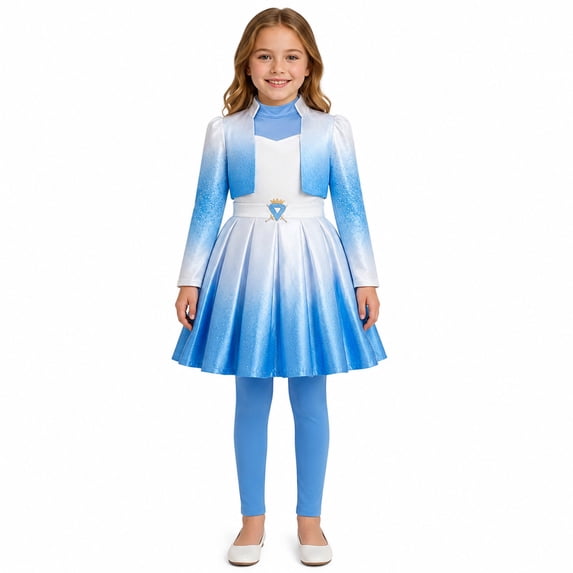 Princess Fancy Dress Halloween Costume, Royal Outfit Set with Cropped Jacket and Skater Dress, Cosplay Costume for Women Adults
