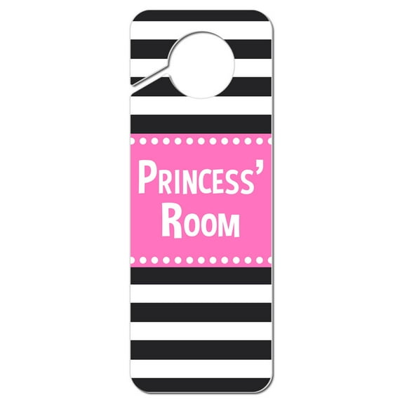 Princess Female Name Do Not Disturb Plastic Door Knob Hanger Warning Room Sign - Pink