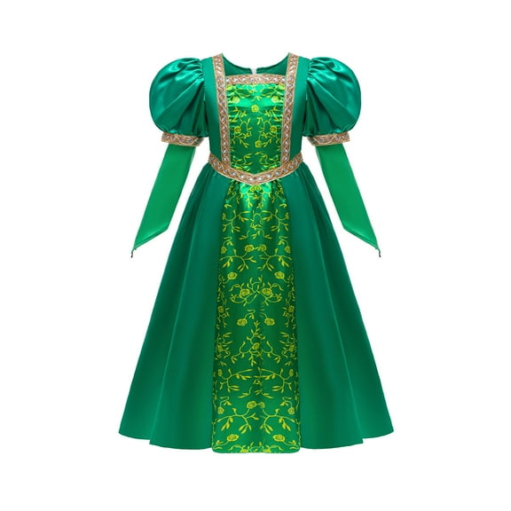 Princess Fiona Costume for Girls Halloween Medieval Outfits, SIZE 4-9Y