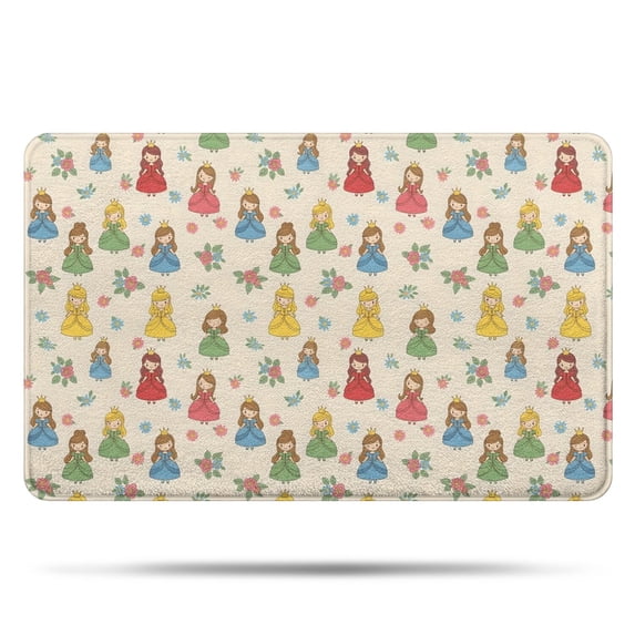 Princess Floral Garden Pattern Bathroom Rugs Mat,Non Slip Microfiber Bathroom Rug,Rubber Backing,Soft Bathroom Mats for Bathroom Floor,Tub and Shower,20x32in(50x80cm)
