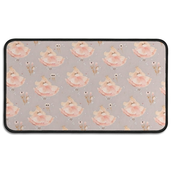 Princess Flower Dress Pattern Door Rugs,Washable Non Slip Door Mats Indoor,Decorative Door Mats,Entry Mat Indoor for Entrance,Bedroom,Kitchen,Bathroom,30"x17"