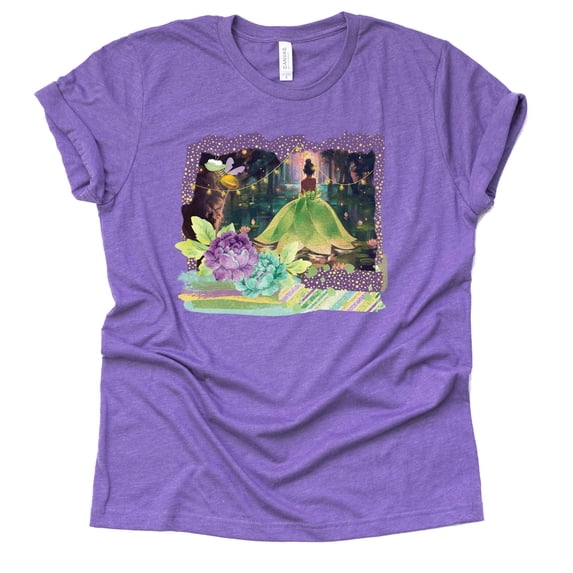 Princess Frog Shirt, Princess Shirt, Theme Park Shirt Unisex Short Sleeve (Medium-Light Purple)